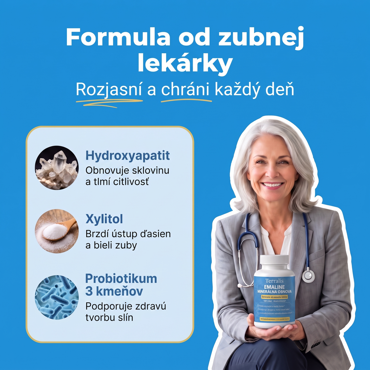 Tri účinné zložky Emaline