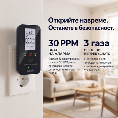 Монтаж без инструменти: включвате Guardair и калибрирането отнема 200 секунди