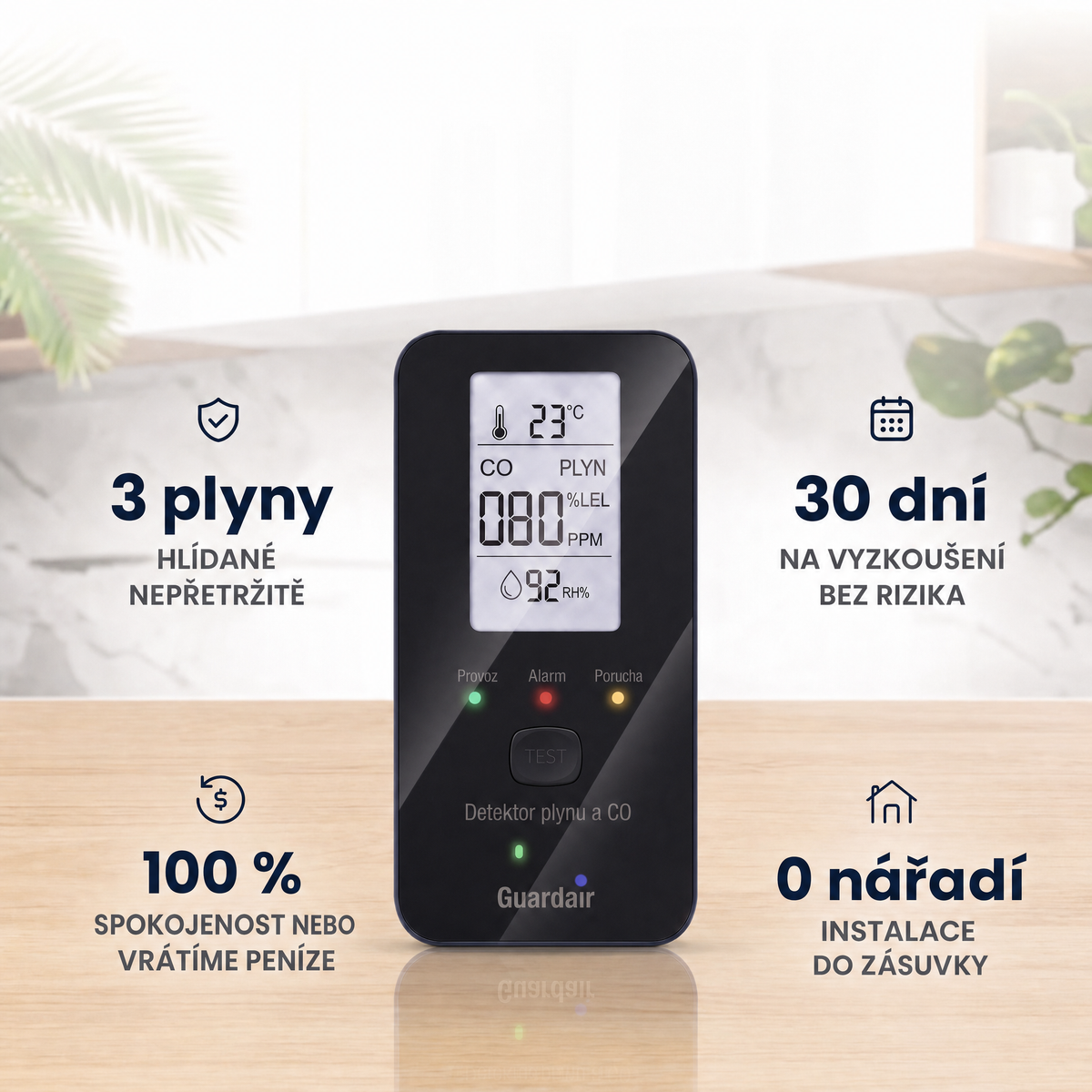 Včasné varování už od 30 PPM, dlouho před běžnými detektory