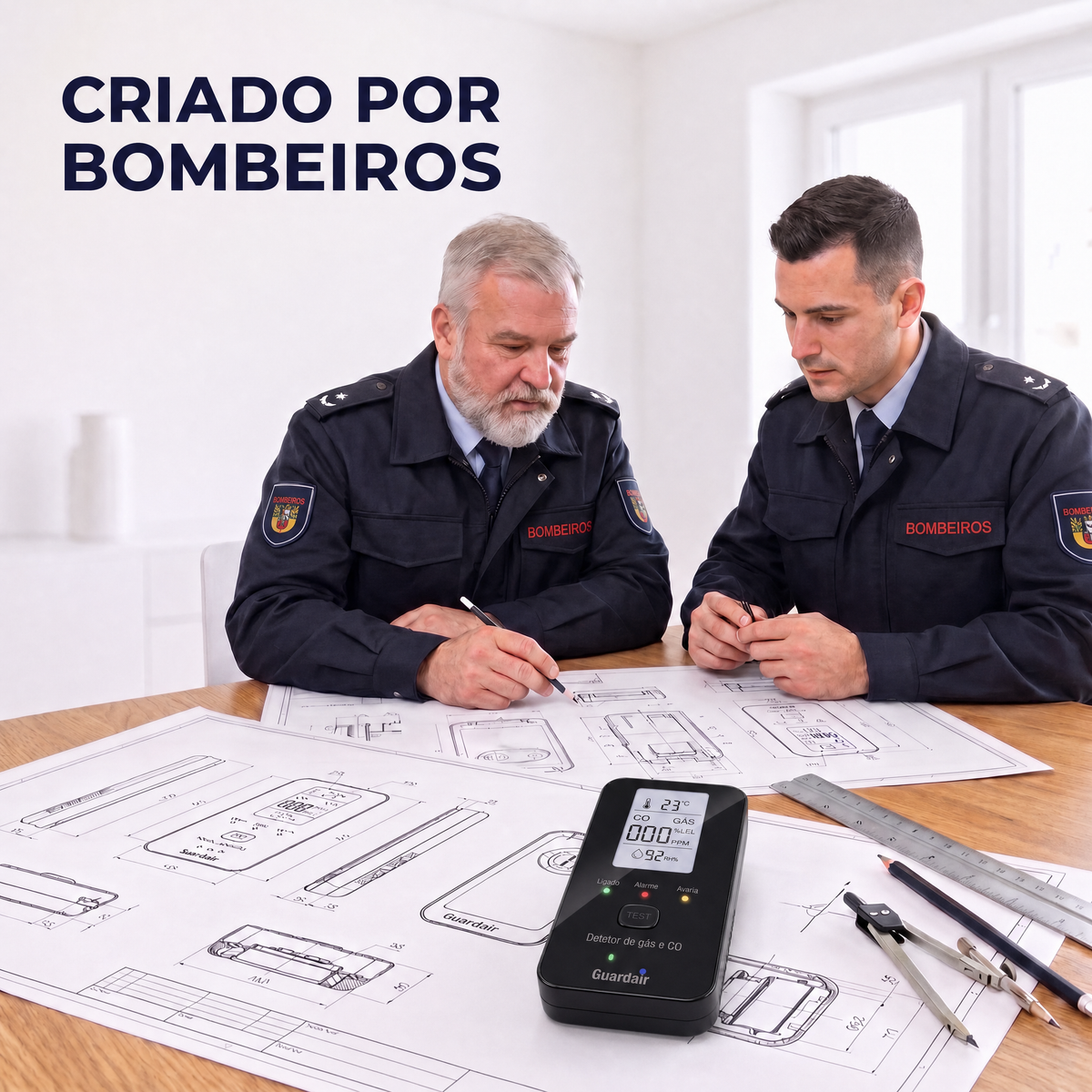 O Guardair deteta monóxido de carbono, gás natural e propano