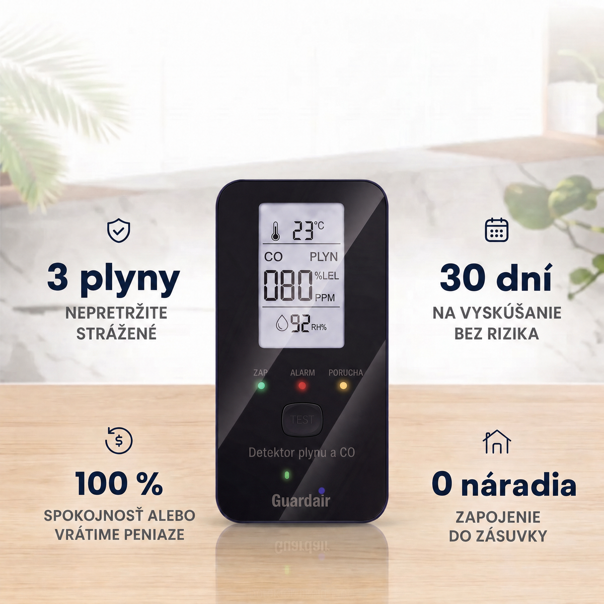 Včasné varovanie už pri 30 PPM, oveľa skôr než bežné detektory