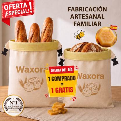 Bolsa para pan Waxora de algodón y cera de abeja, oferta especial