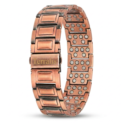 Bracelet magnétique Terralis en cuivre pur au poignet