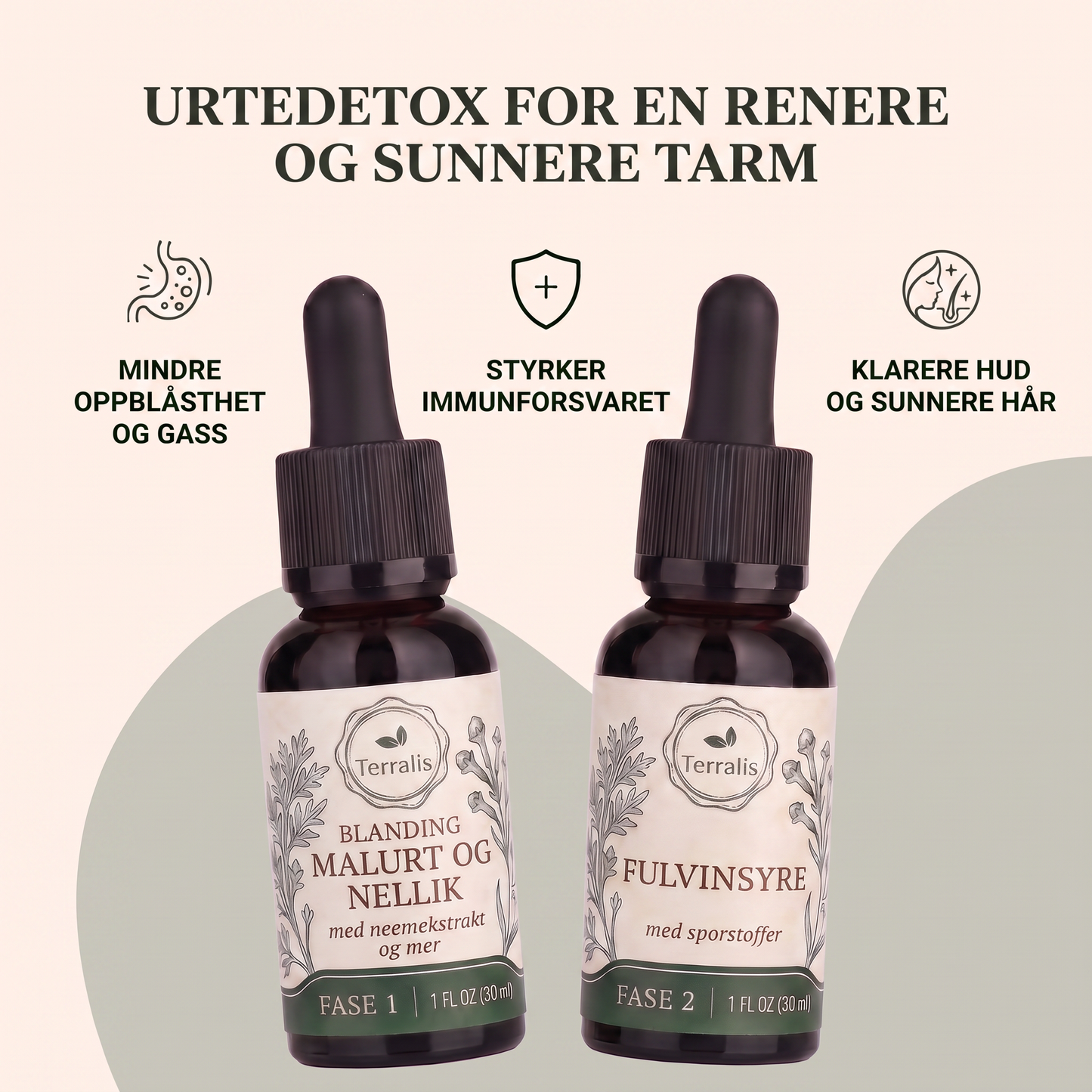 Klenza tarmrens-sett i 2 faser