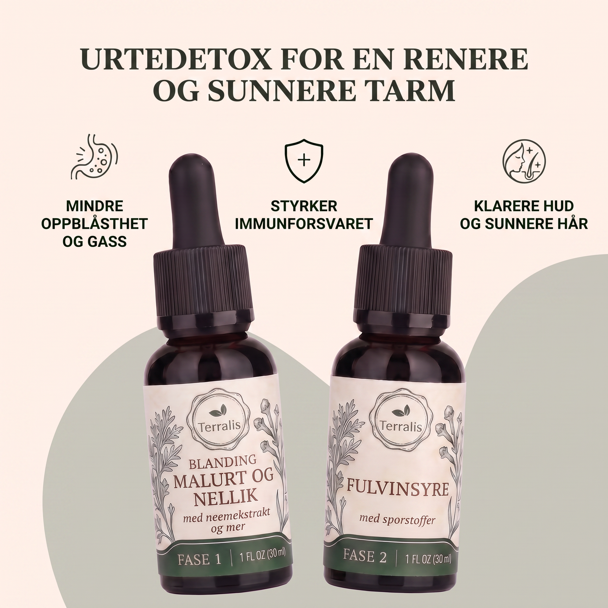 Klenza tarmrens-sett i 2 faser