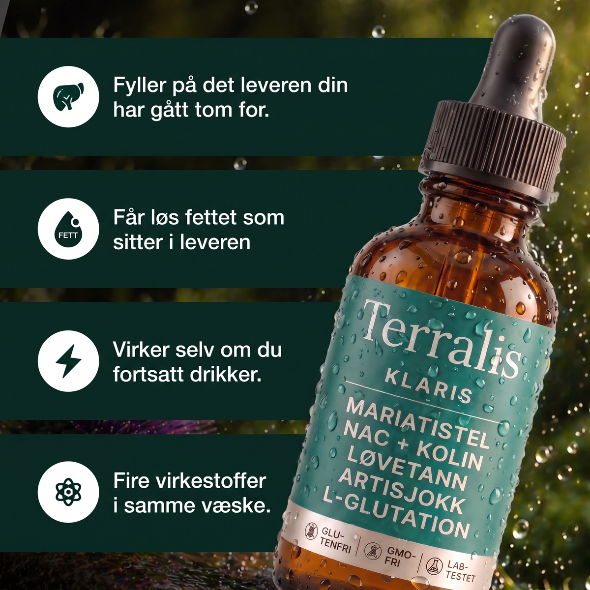 De fire virkestoffene i Klaris-formelen