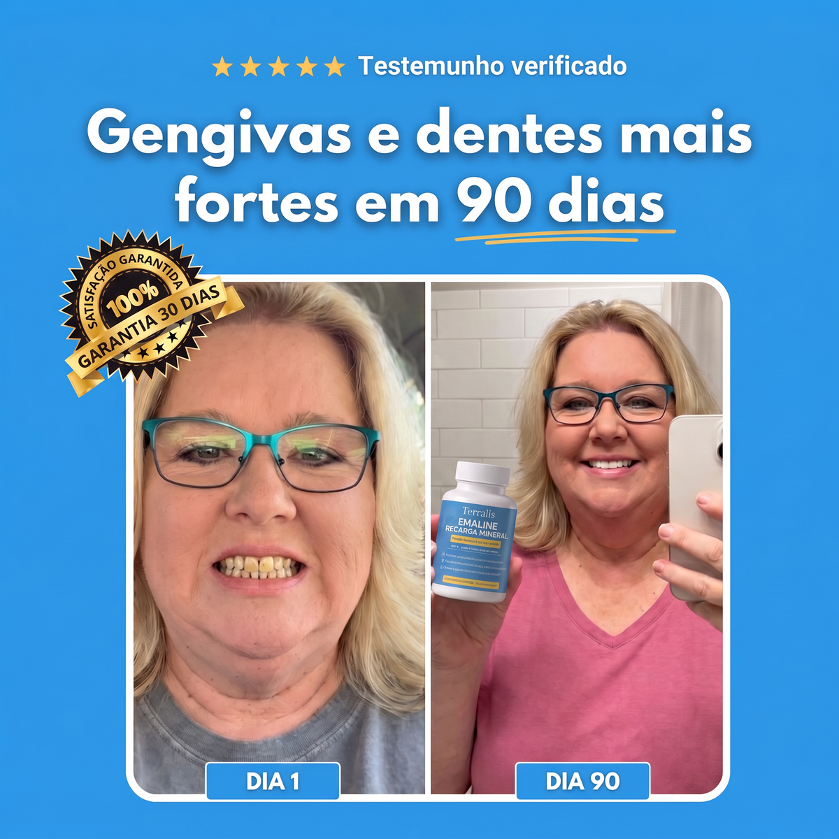 Resultado antes e depois com o Emaline