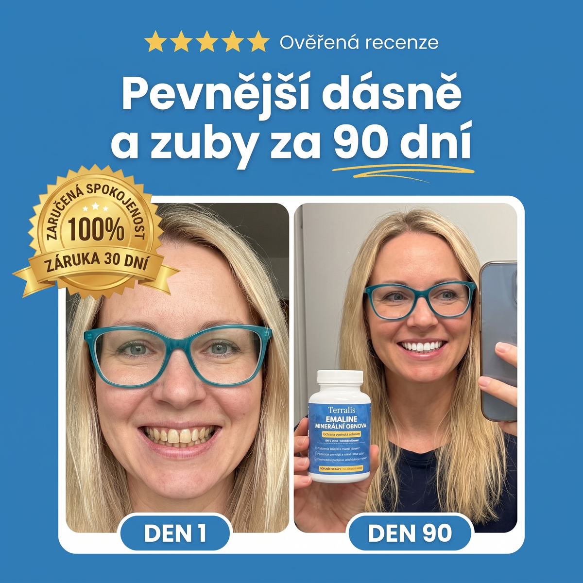 Výsledek před užíváním Emaline a po něm