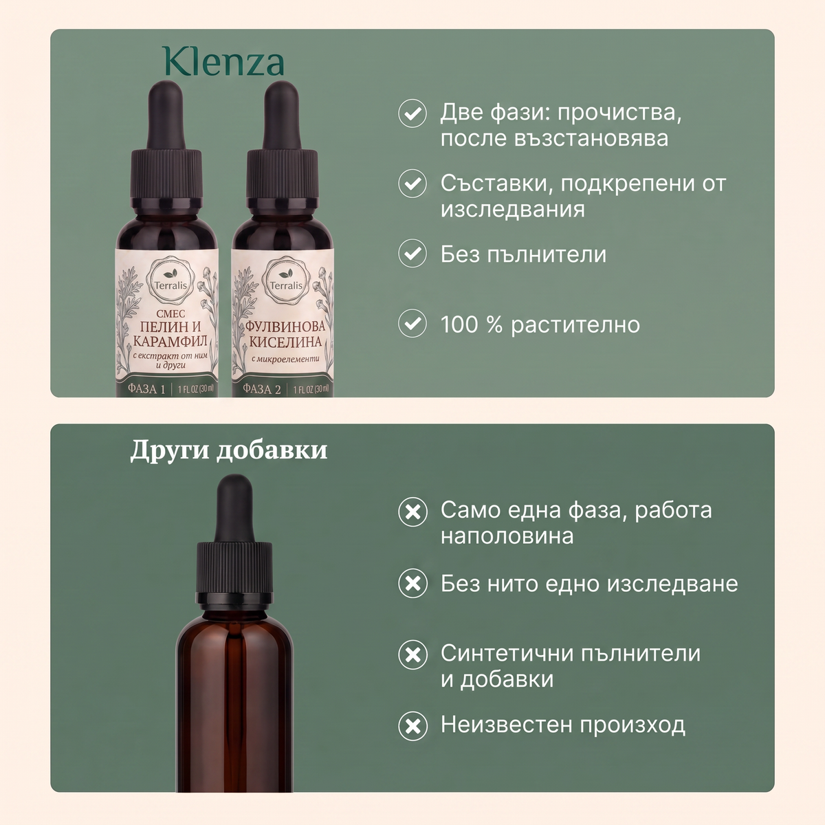 Комплект Klenza за чревно прочистване в 2 фази