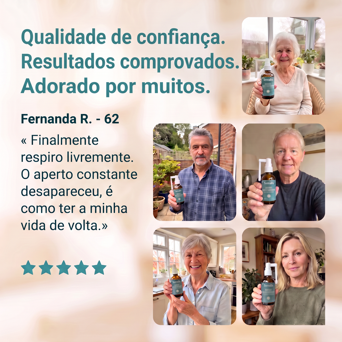 Testemunho de cliente: cinco estrelas