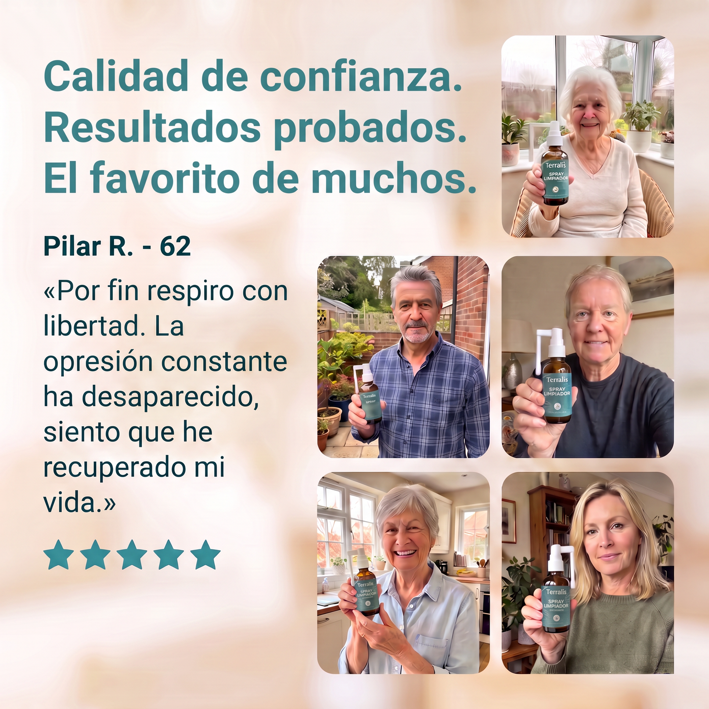 Testimonio de clienta: cinco estrellas