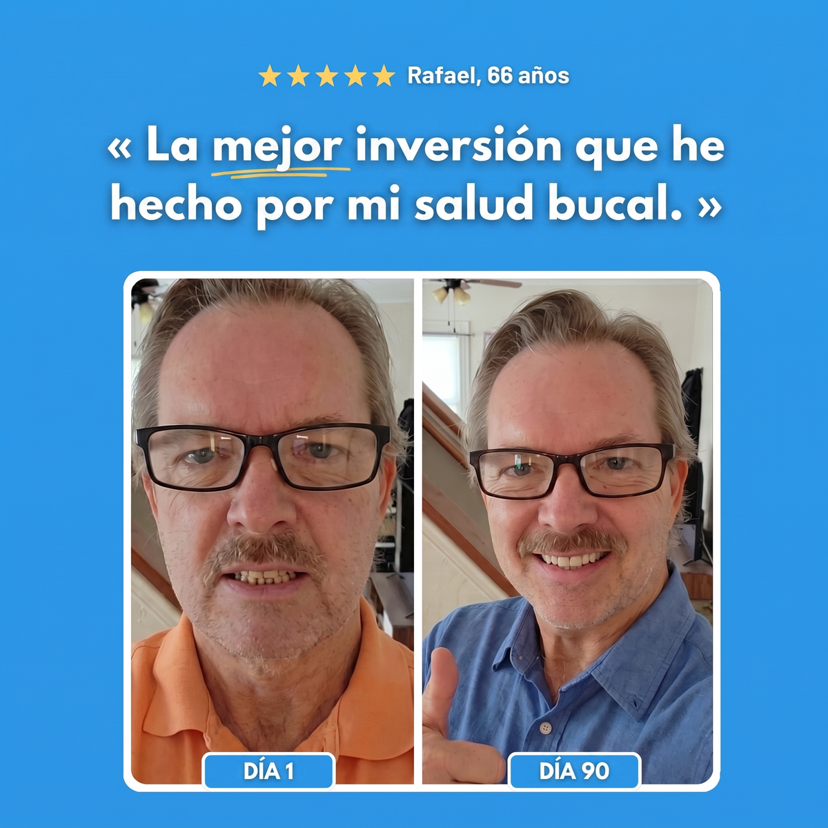 Testimonio antes y después de un usuario de Emaline