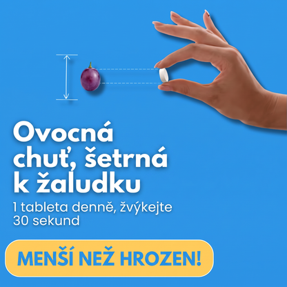 Skutečná velikost žvýkací tablety Emaline