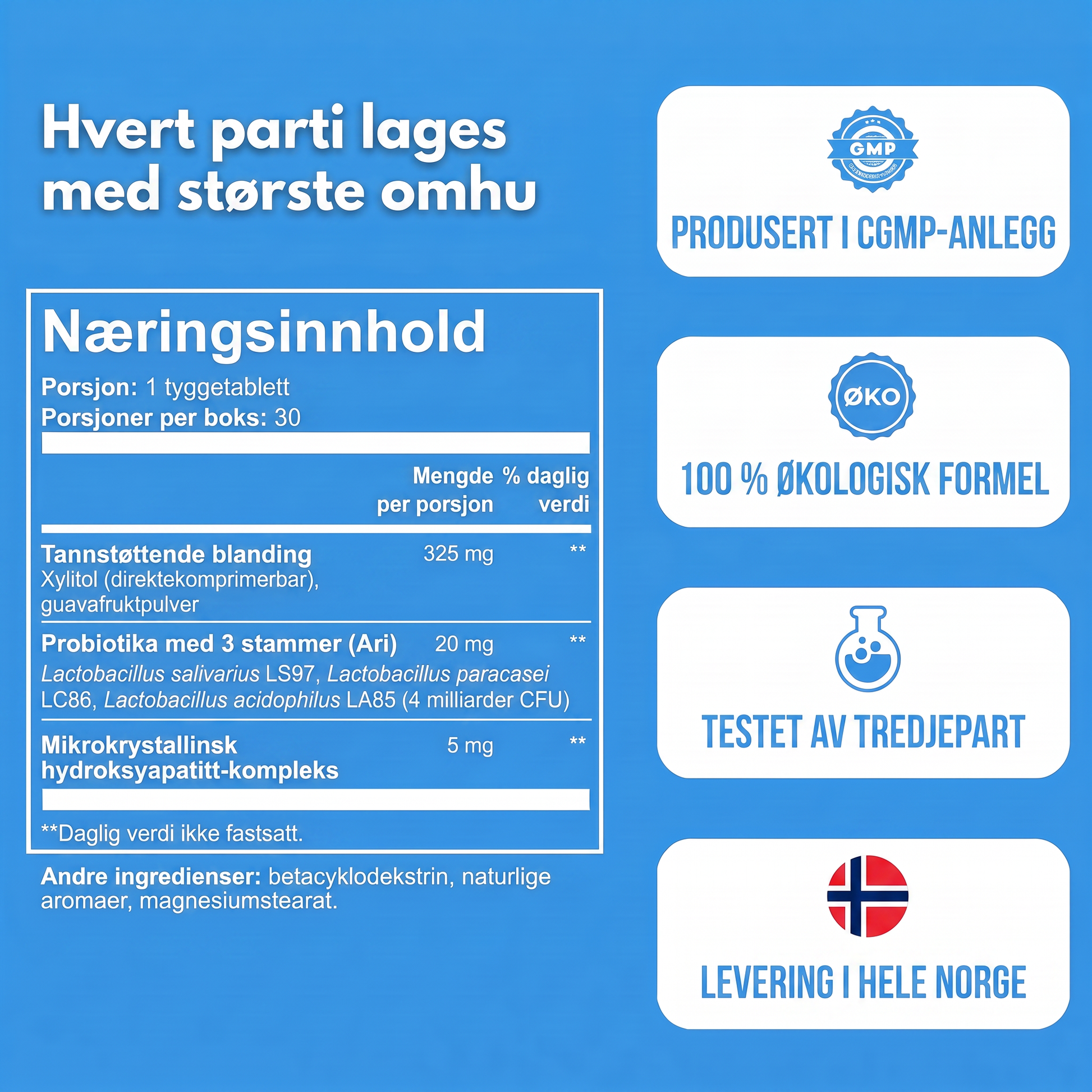 Næringsinnhold og kvalitetsmerker for Emaline