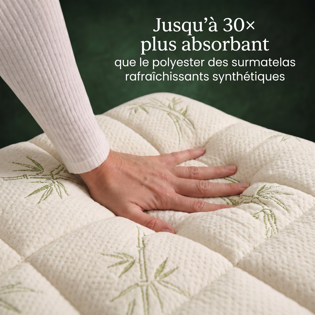 Gros plan sur la housse Kumora, 30 fois plus absorbante
