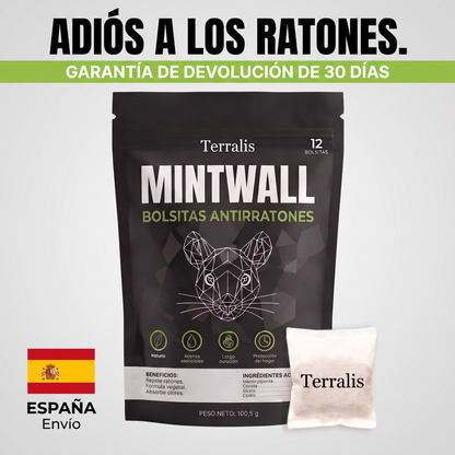 Bolsitas antirratones Mintwall de Terralis, bolsita de color crudo y bolsa negra de 12 bolsitas
